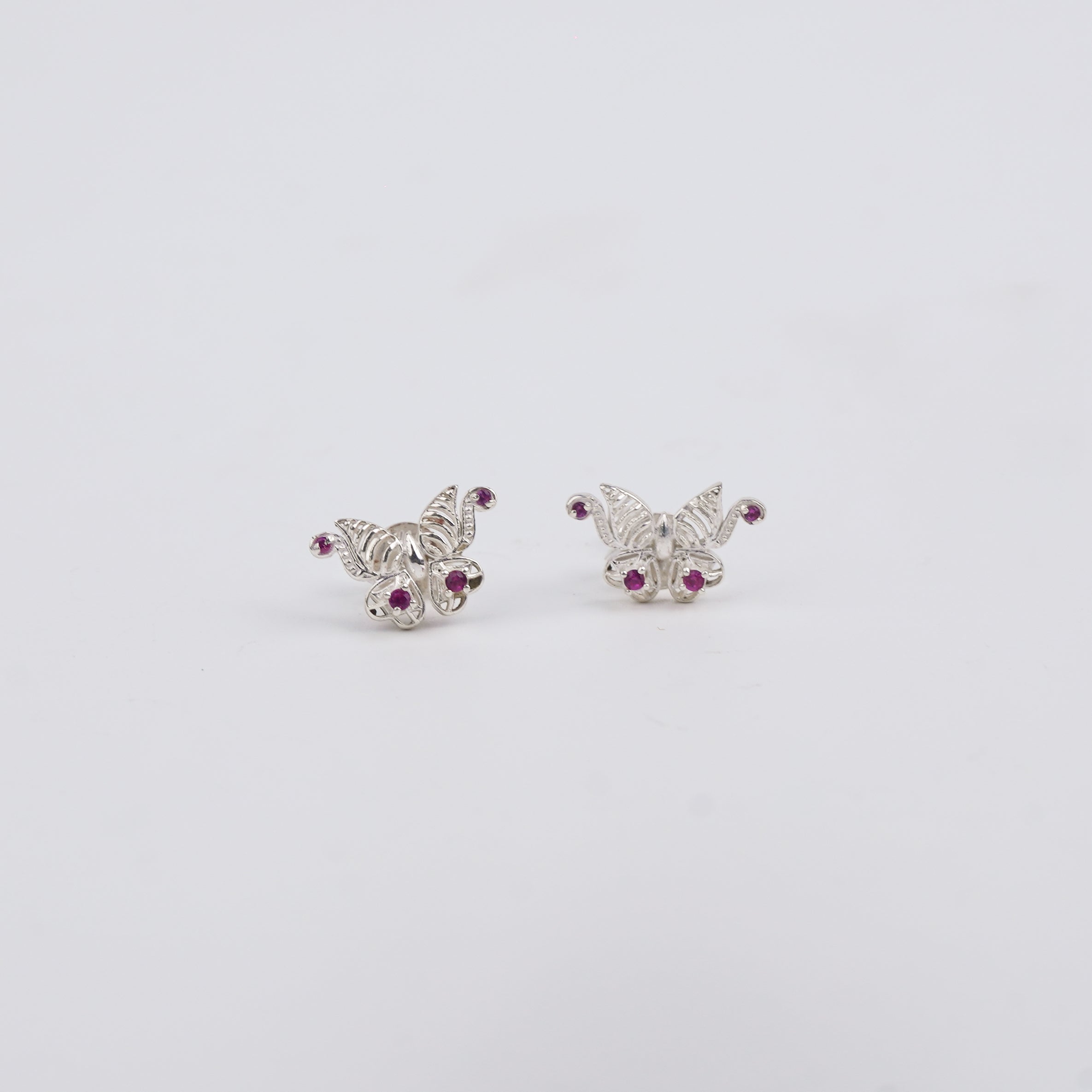 Silver CZ Butterfly Earring