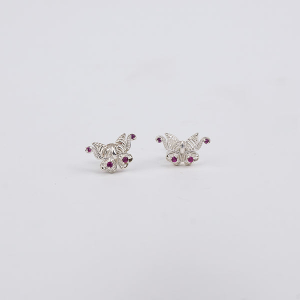 Silver CZ Butterfly Earrings