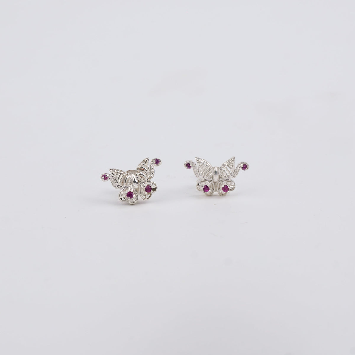Silver CZ Butterfly Earrings