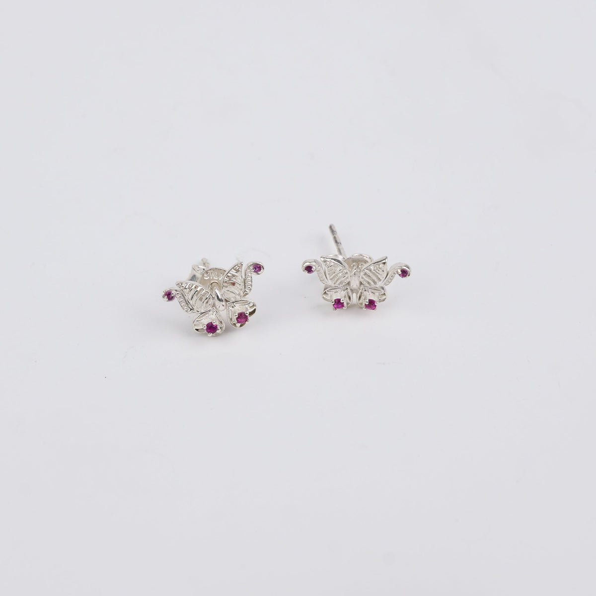 Silver CZ Butterfly Earrings