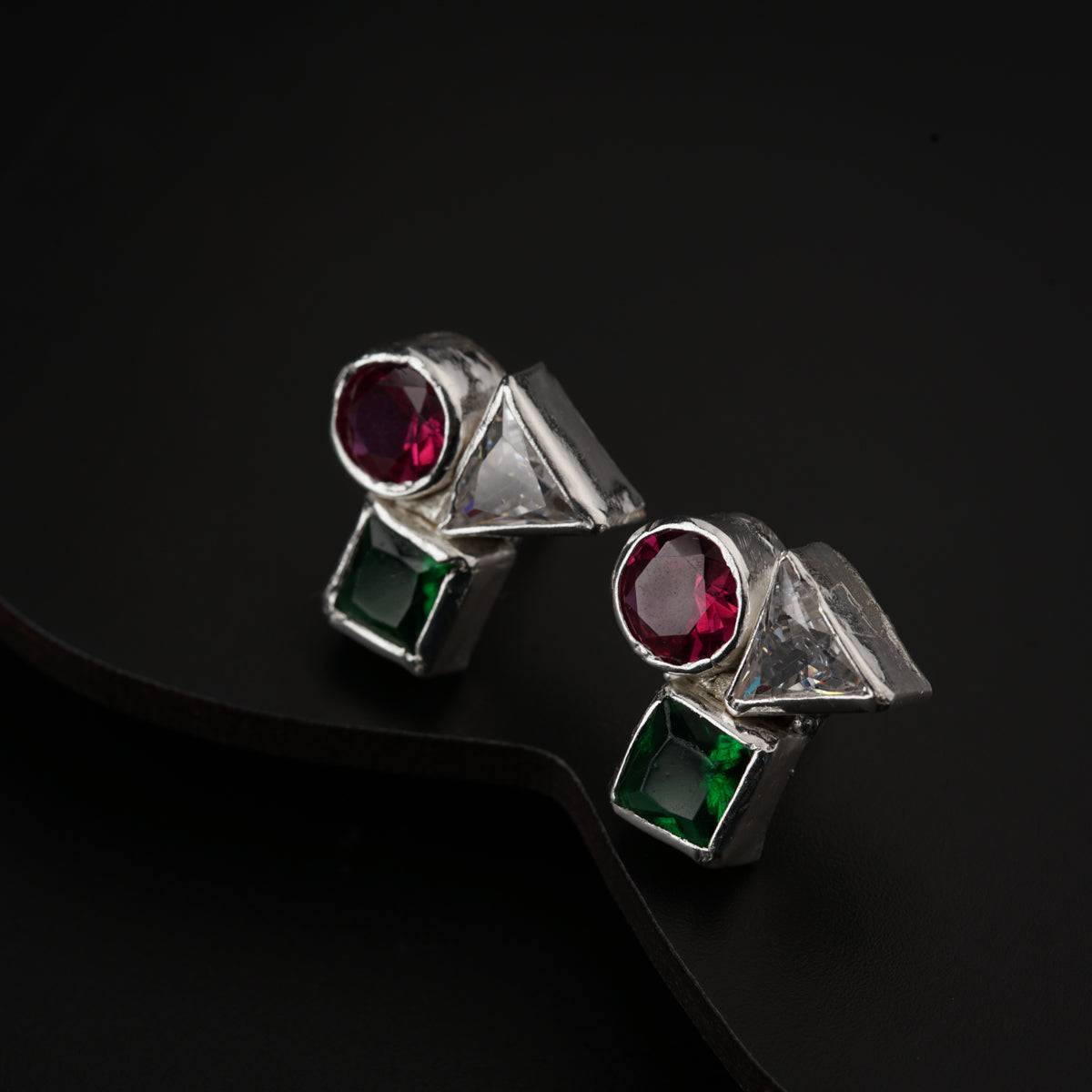 Geometric Earring  | CZ | 92.5 Silver