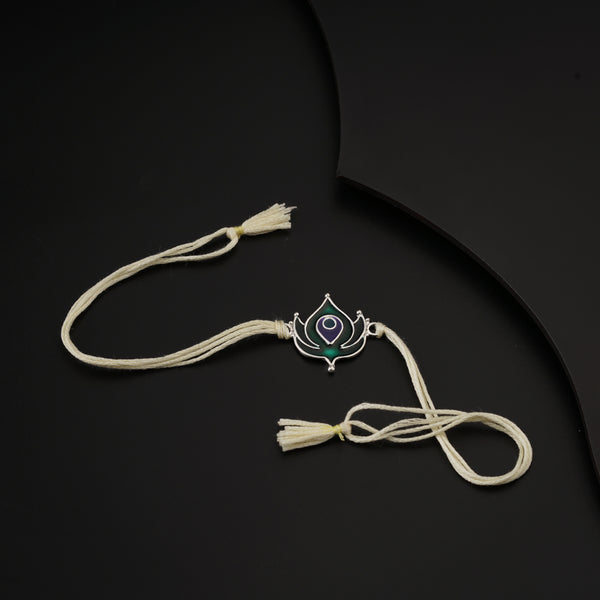 Silver Meenakari Morpankh Rakhi
