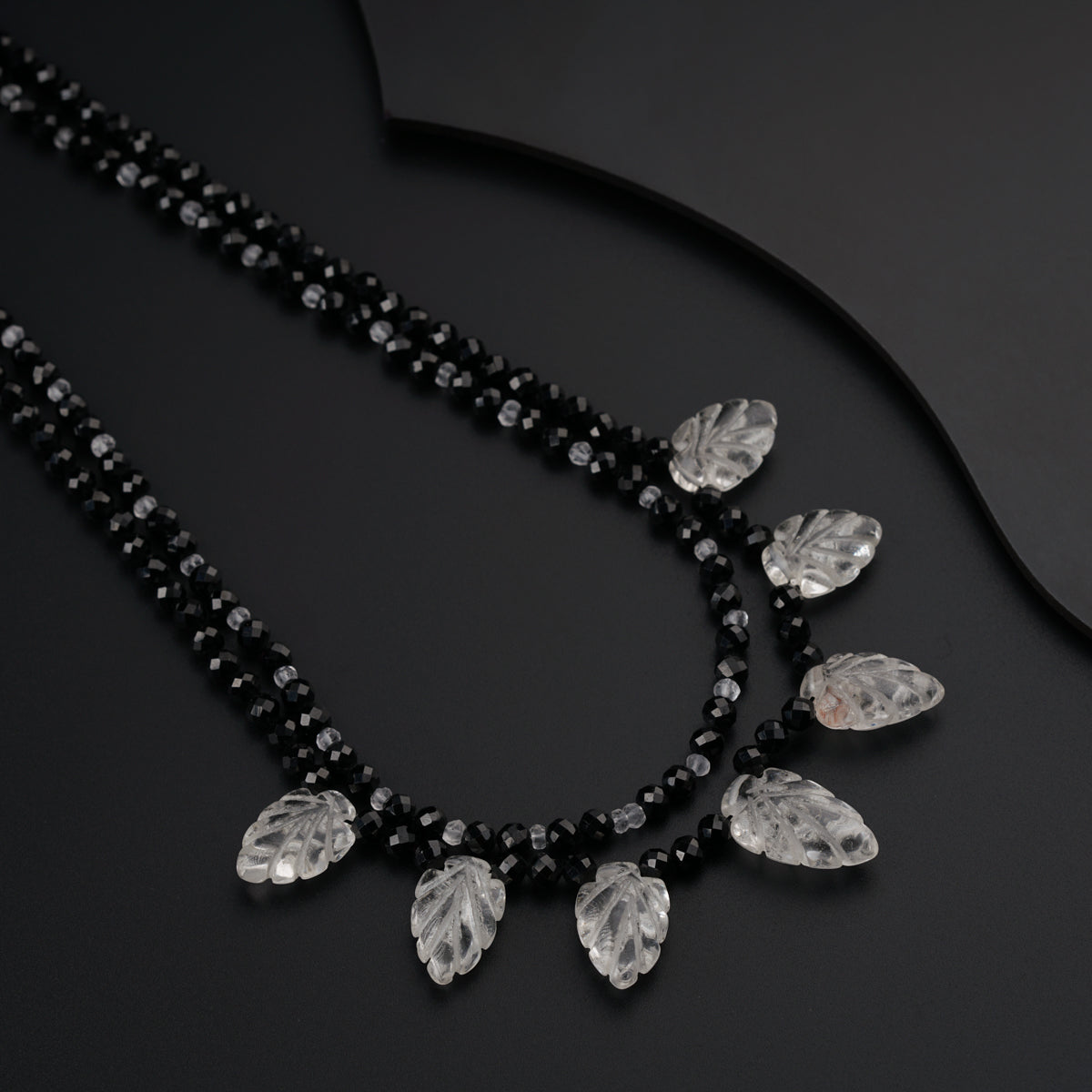 Yin Yang: Silver Necklace with Black spinel and Crystals
