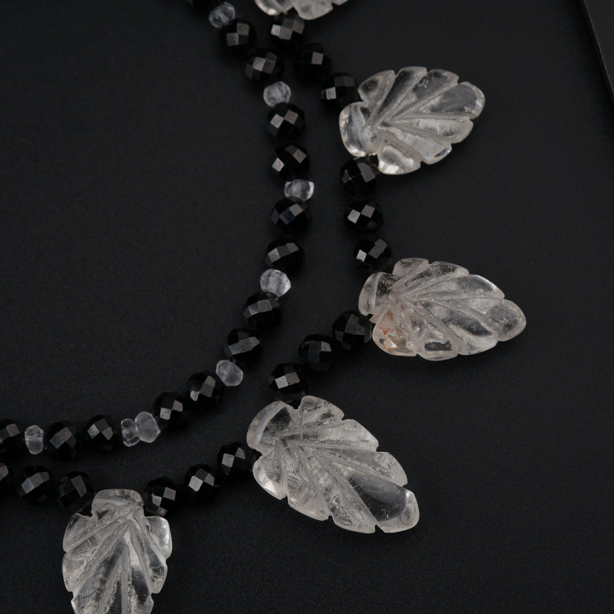 Yin Yang: Silver Necklace with Black spinel and Crystals