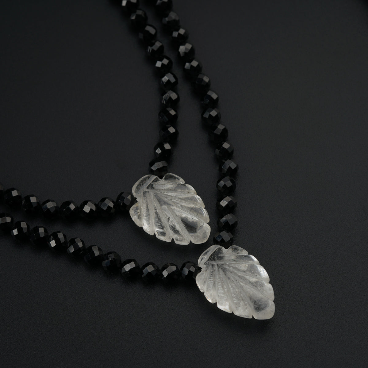 Yin Yang: Silver Necklace with Black spinel and Crystals