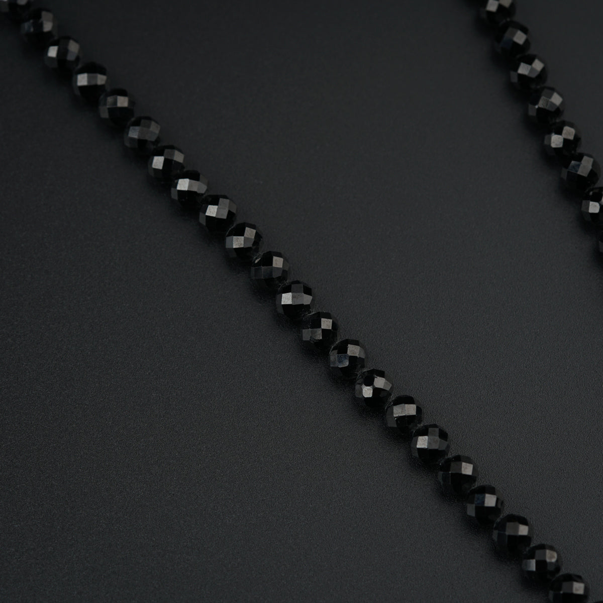 Yin Yang: Silver Necklace with Black Spinels and Freshwater Pearls