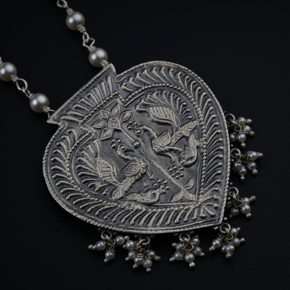 Antique Silver and Pearl Necklace