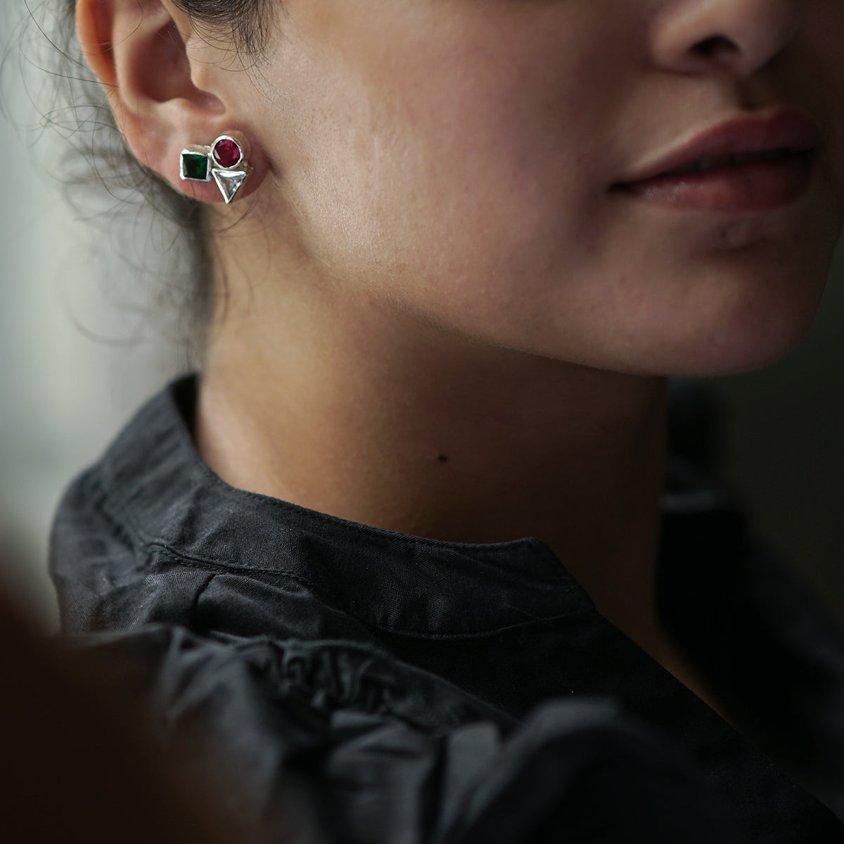 Geometric Earring  | CZ | 92.5 Silver