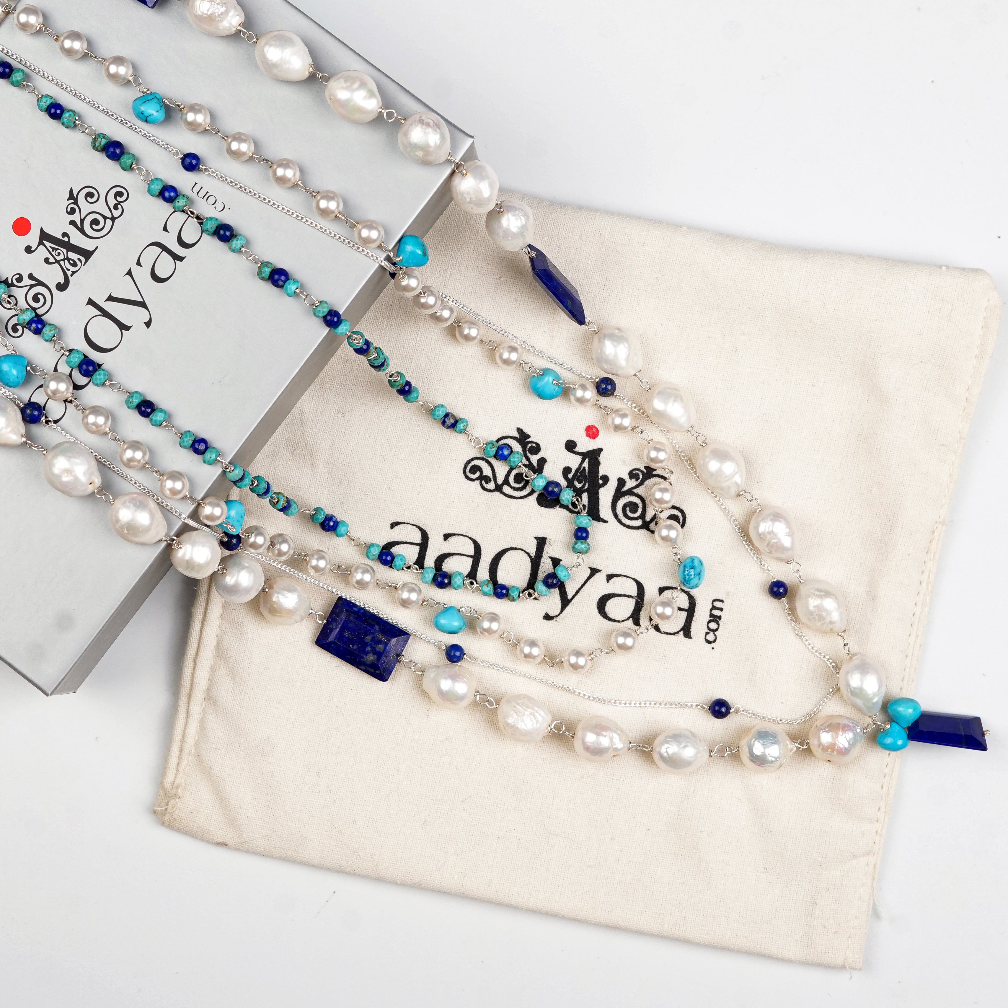 Luxe Necklace – Lapis Lazuli, Turquoise & Baroque Pearls