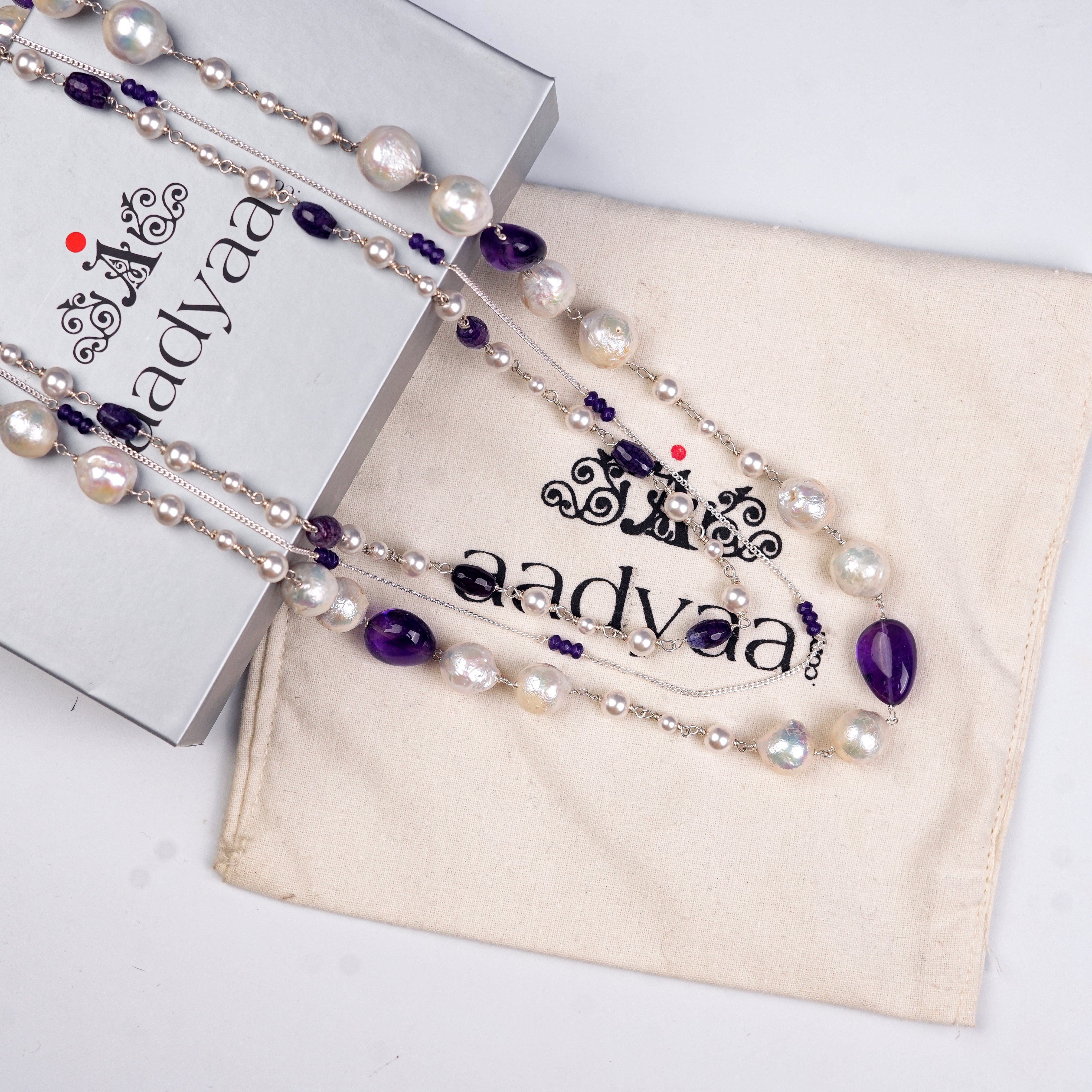 Luxe Necklace – Amethyst & Freshwater Pearls