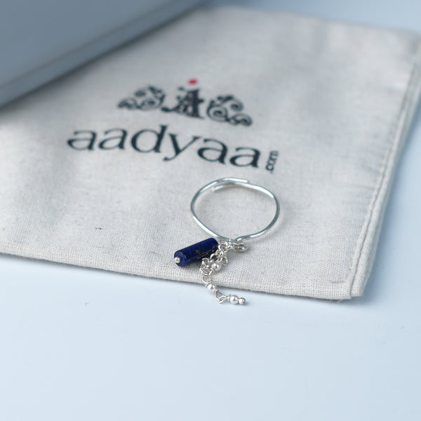 Lapis Lazuli & Pearl Chain Ring (Project Handmade)