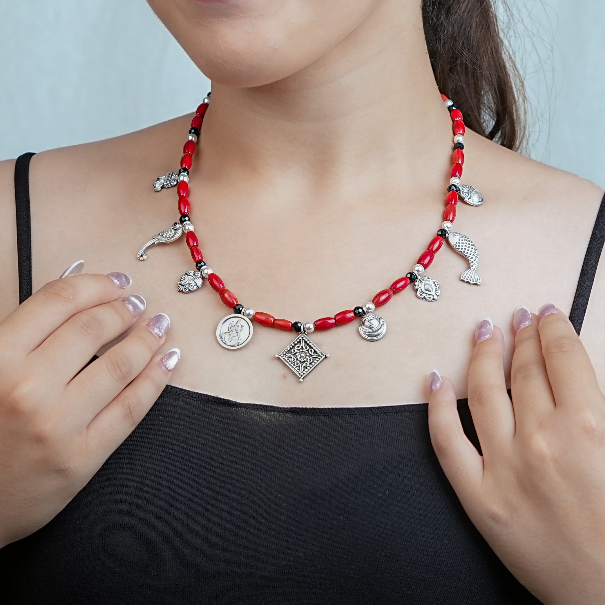 Silver Multicharm Saaj (Made to Order)