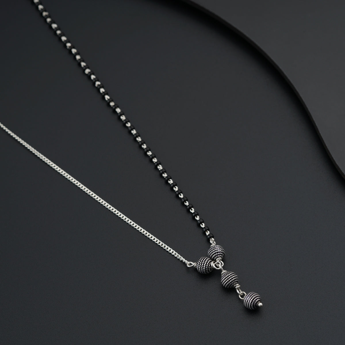 Handmade Silver Beads Mangalsutra