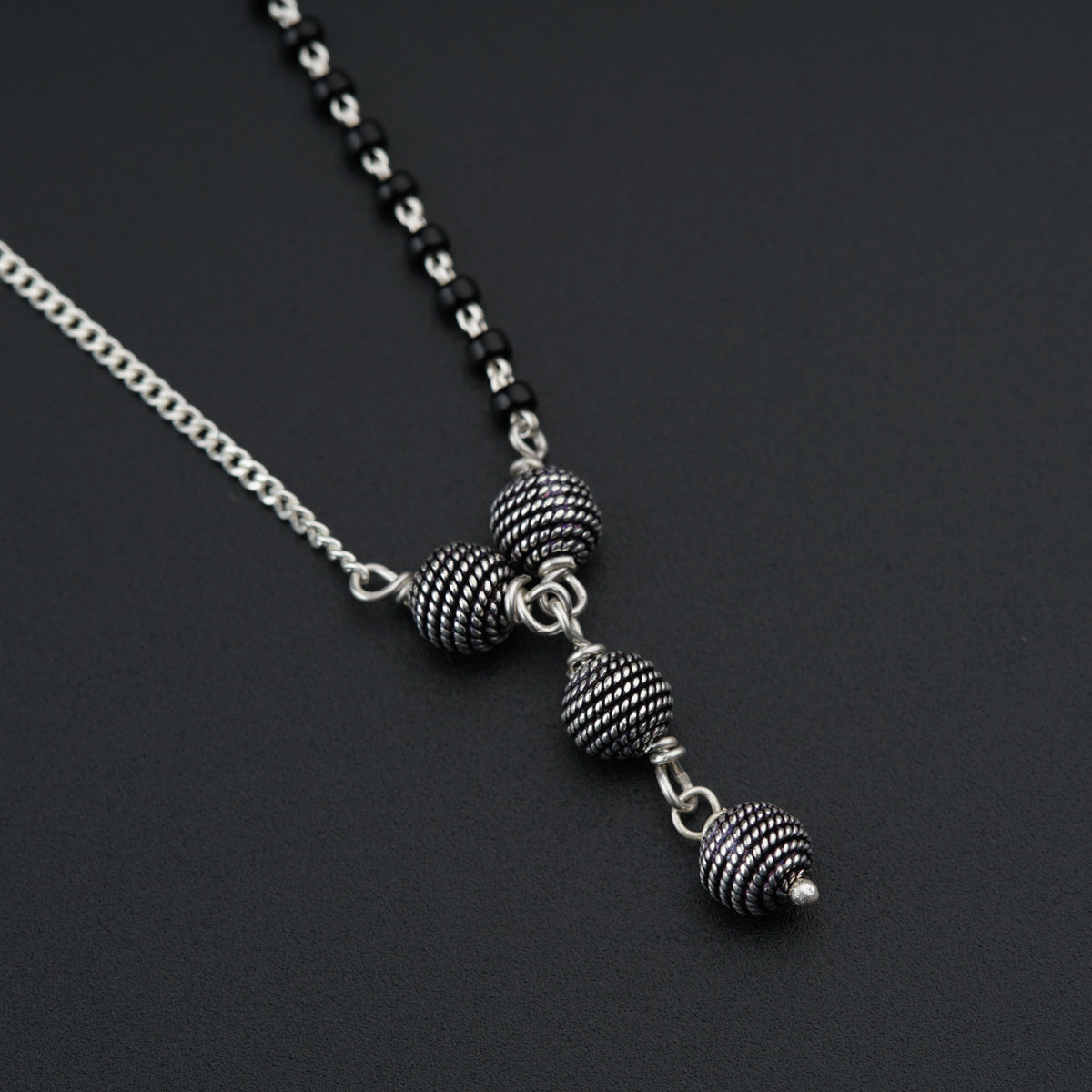 Handmade Silver Beads Mangalsutra