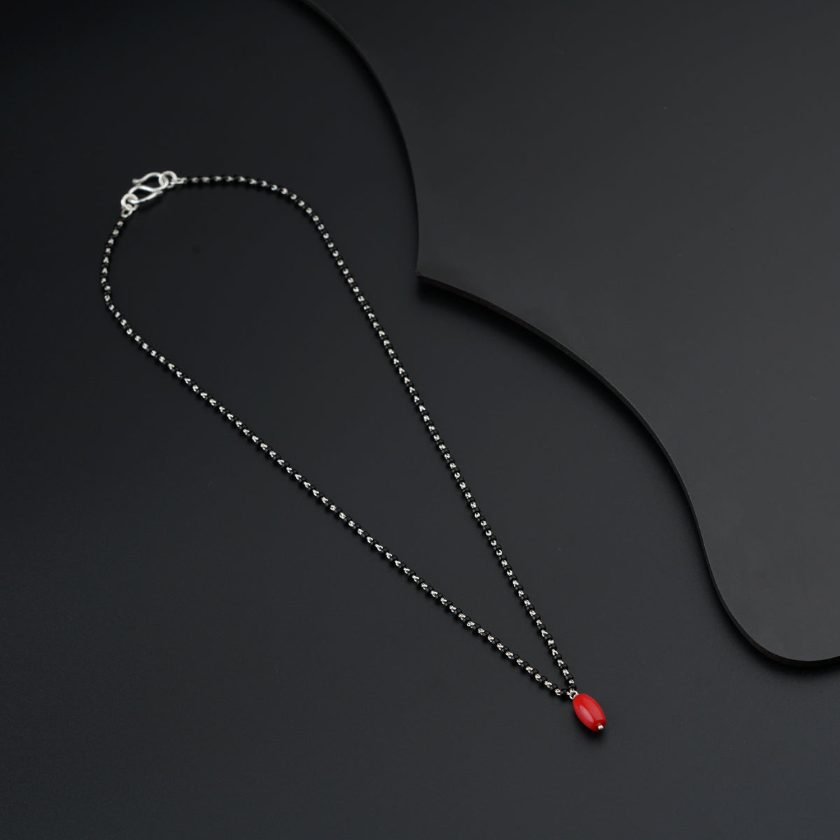 Handmade silver Mangalsutra with Coral