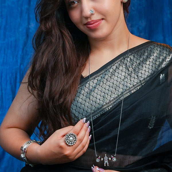 Oxidised Silver Taali Mangalsutra