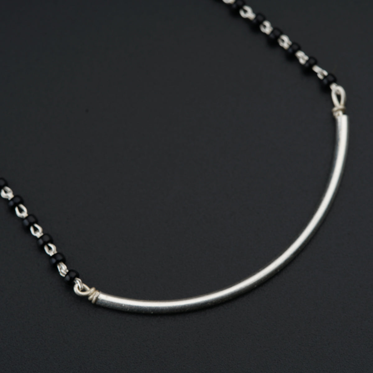 Handmade silver Mangalsutra with Silver Pipe