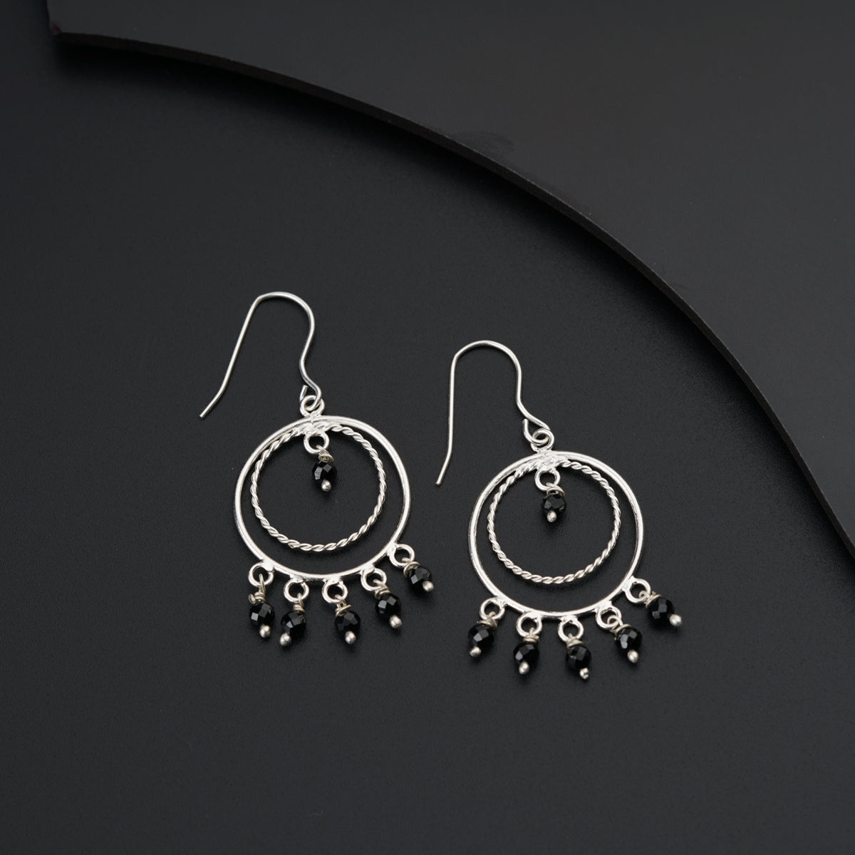 Silver Baalis With Black Spinel