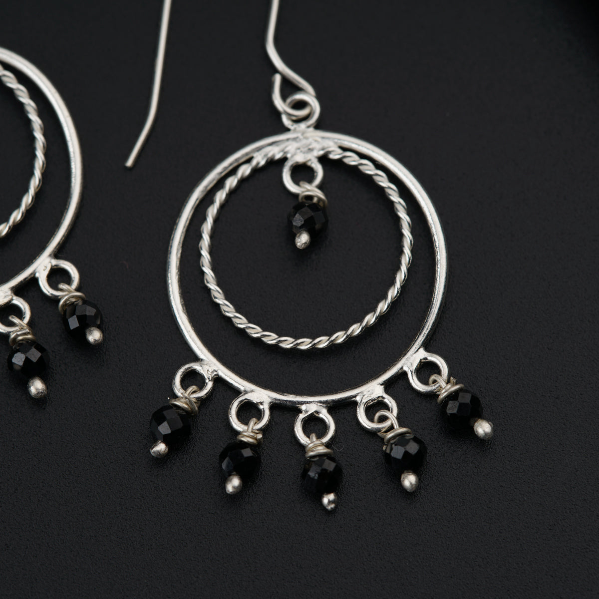 Silver Baalis With Black Spinel