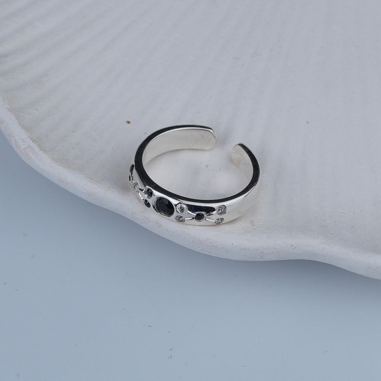 Silver Convex Mangalsutra Band Ring