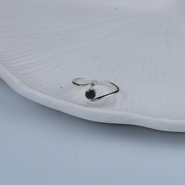 Black & White CZ Mangalsutra Ring