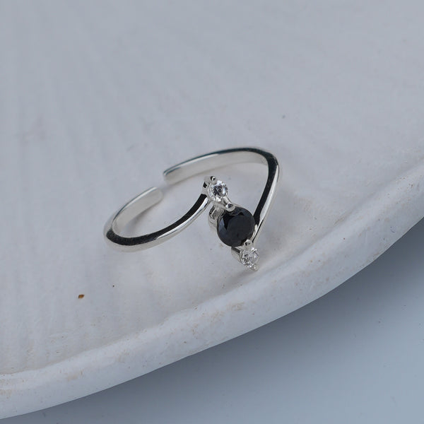 Black & White CZ Mangalsutra Ring