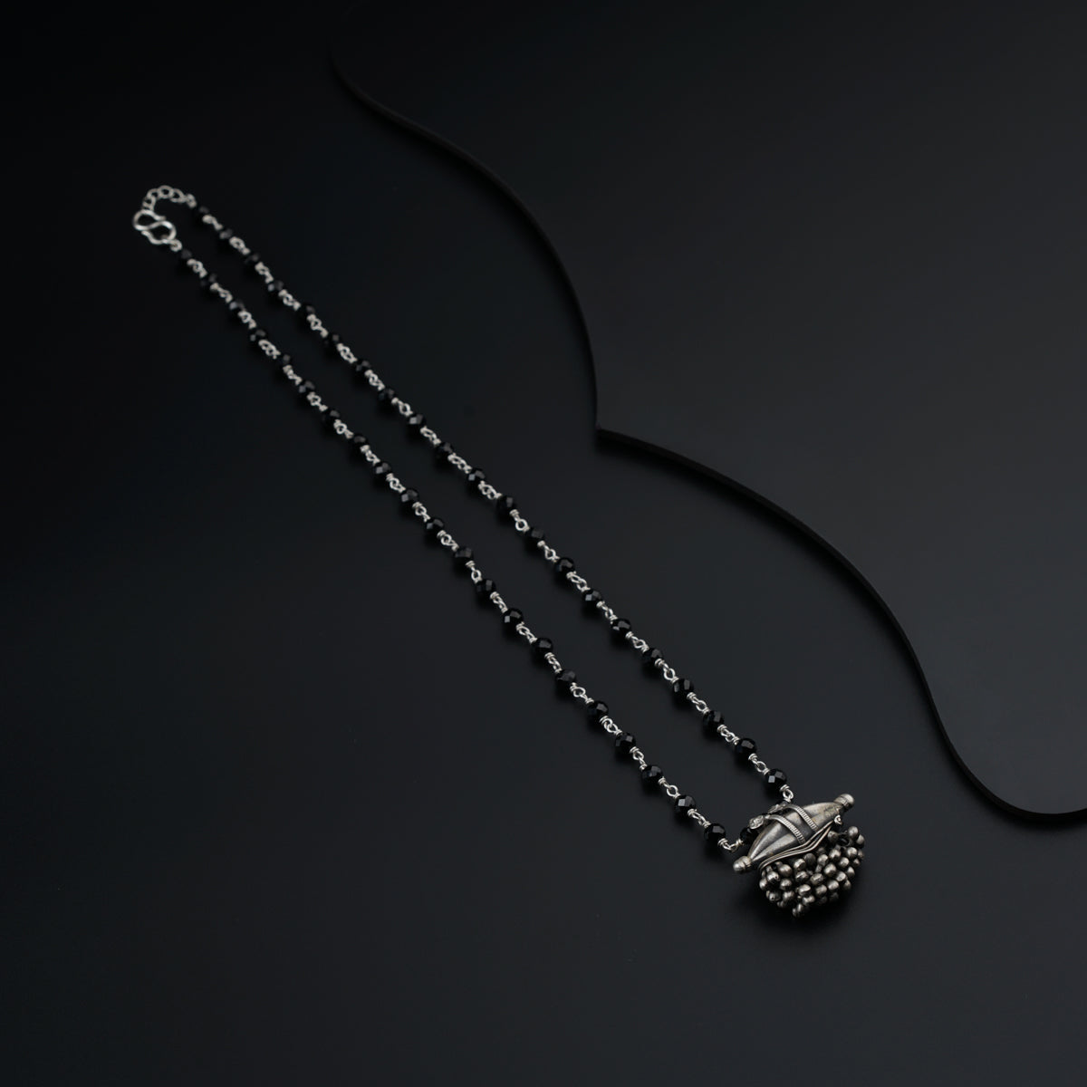 Silver Mangalsutra with Antique Pendant