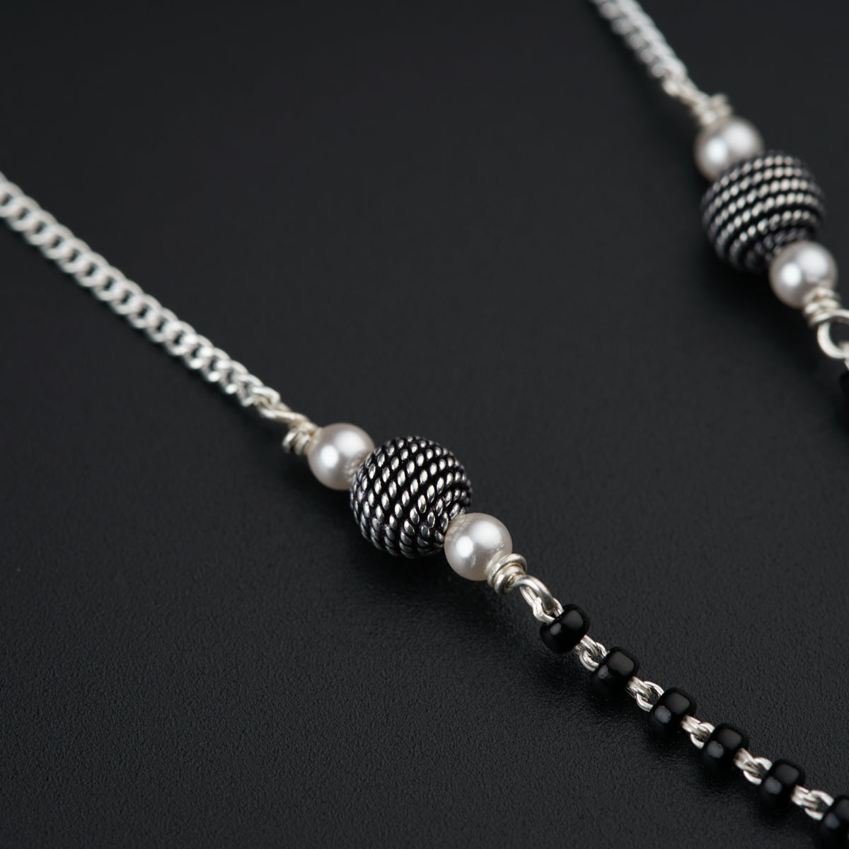 Handmade Silver Bead Mangalsutra