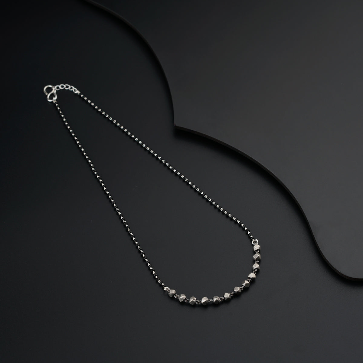 Handmade Silver Ashtapailu Bead Mangalsutra