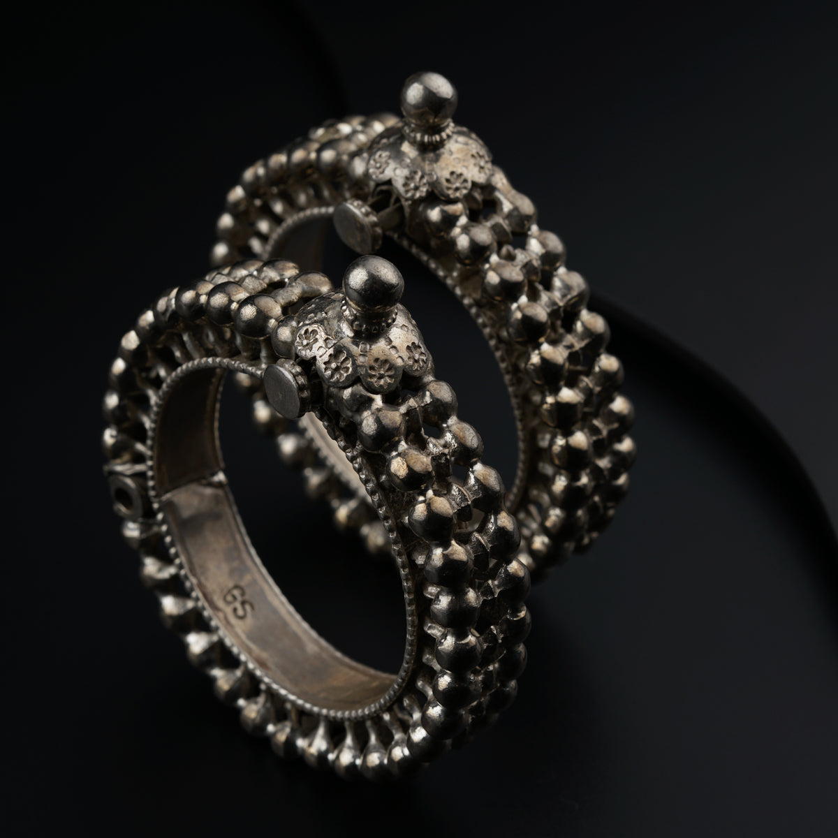 Antique Silver Bangles (Pair)