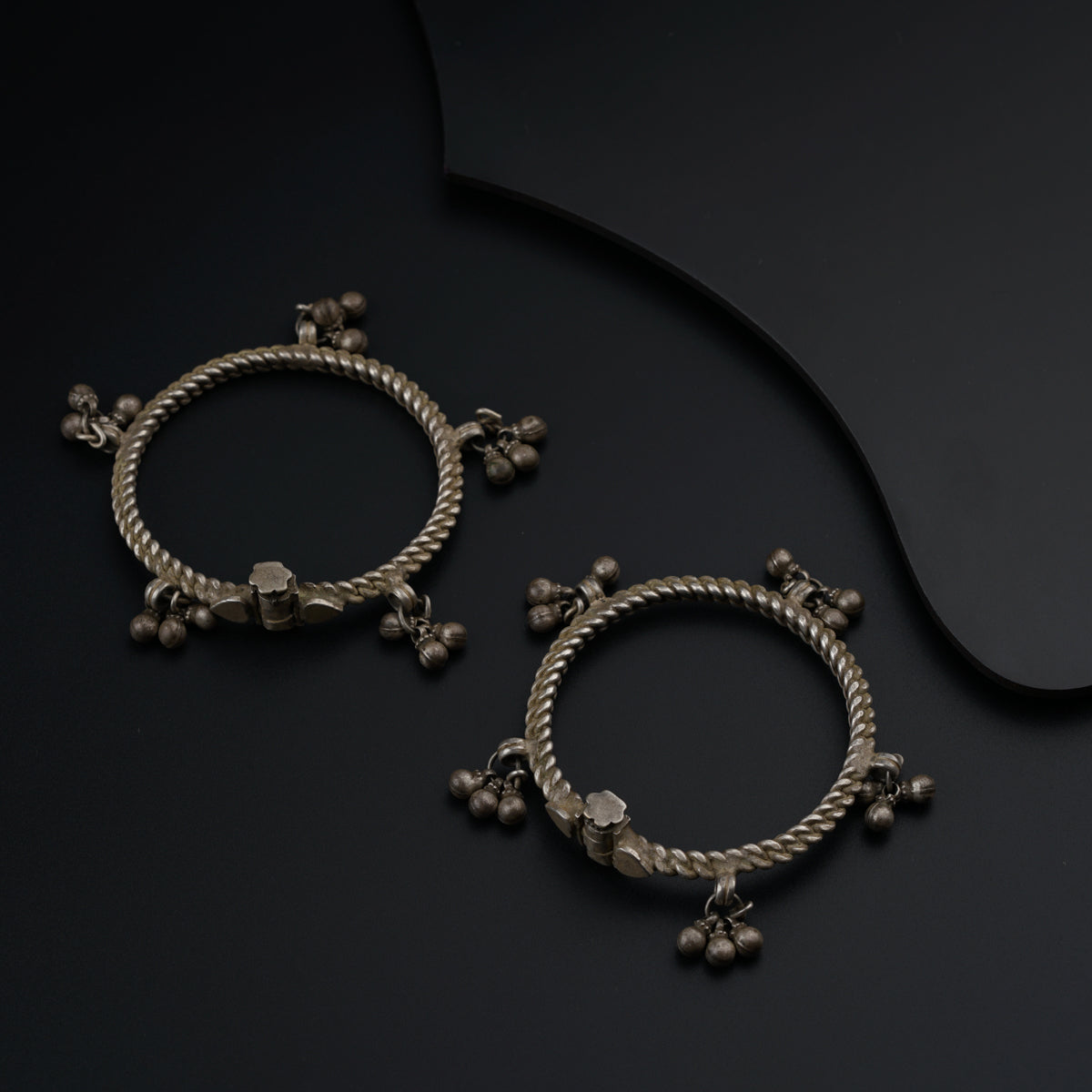 Antique Silver Bangles (Pair)