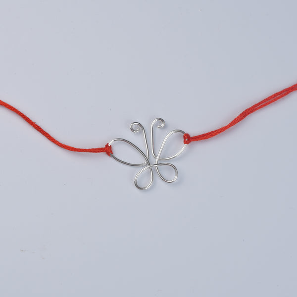 Silver Wire Bent Butterfly Rakhi (Project Handmade)
