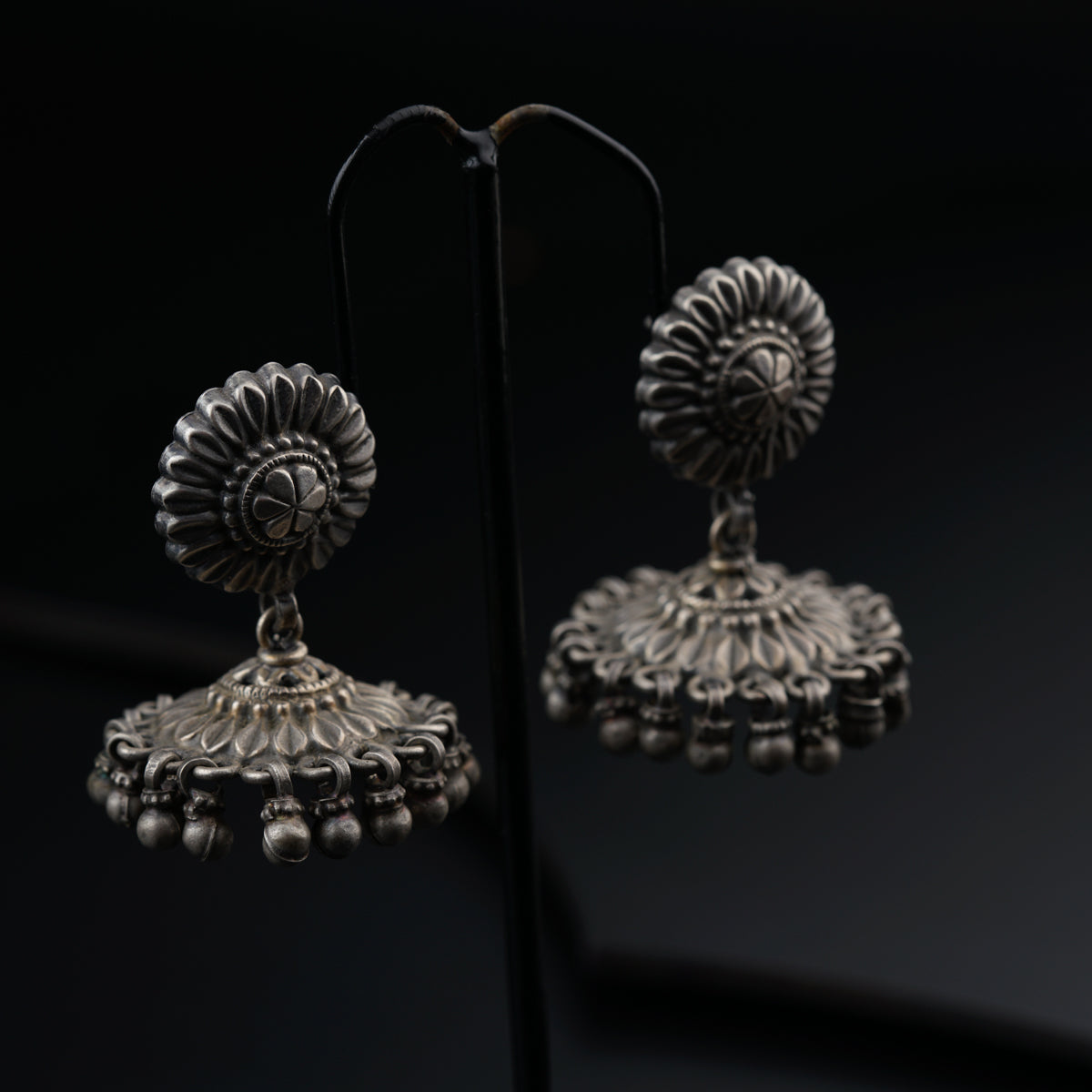 Antique Silver Jhumkis
