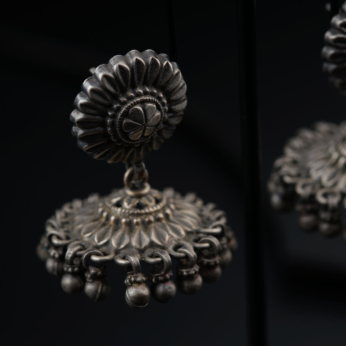 Antique Silver Jhumkis