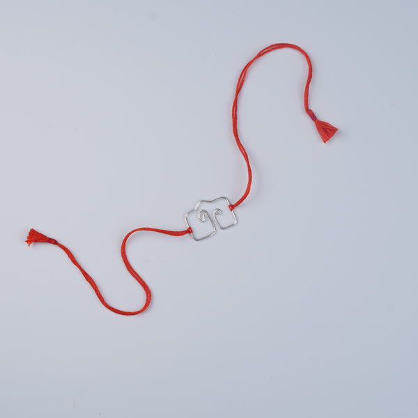 Silver Wire Bent Rakhi (Project Handmade)
