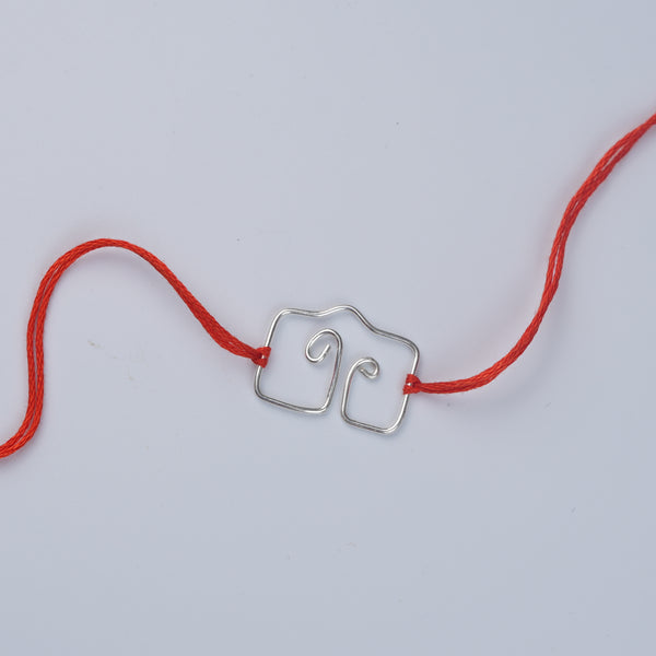 Silver Wire Bent Rakhi (Project Handmade)