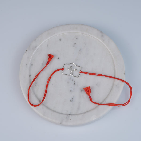 Silver Wire Bent Rakhi (Project Handmade)