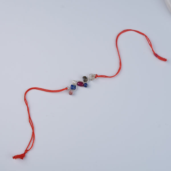 Multicolour Stone Wrapped Rakhi (Project Handmade)
