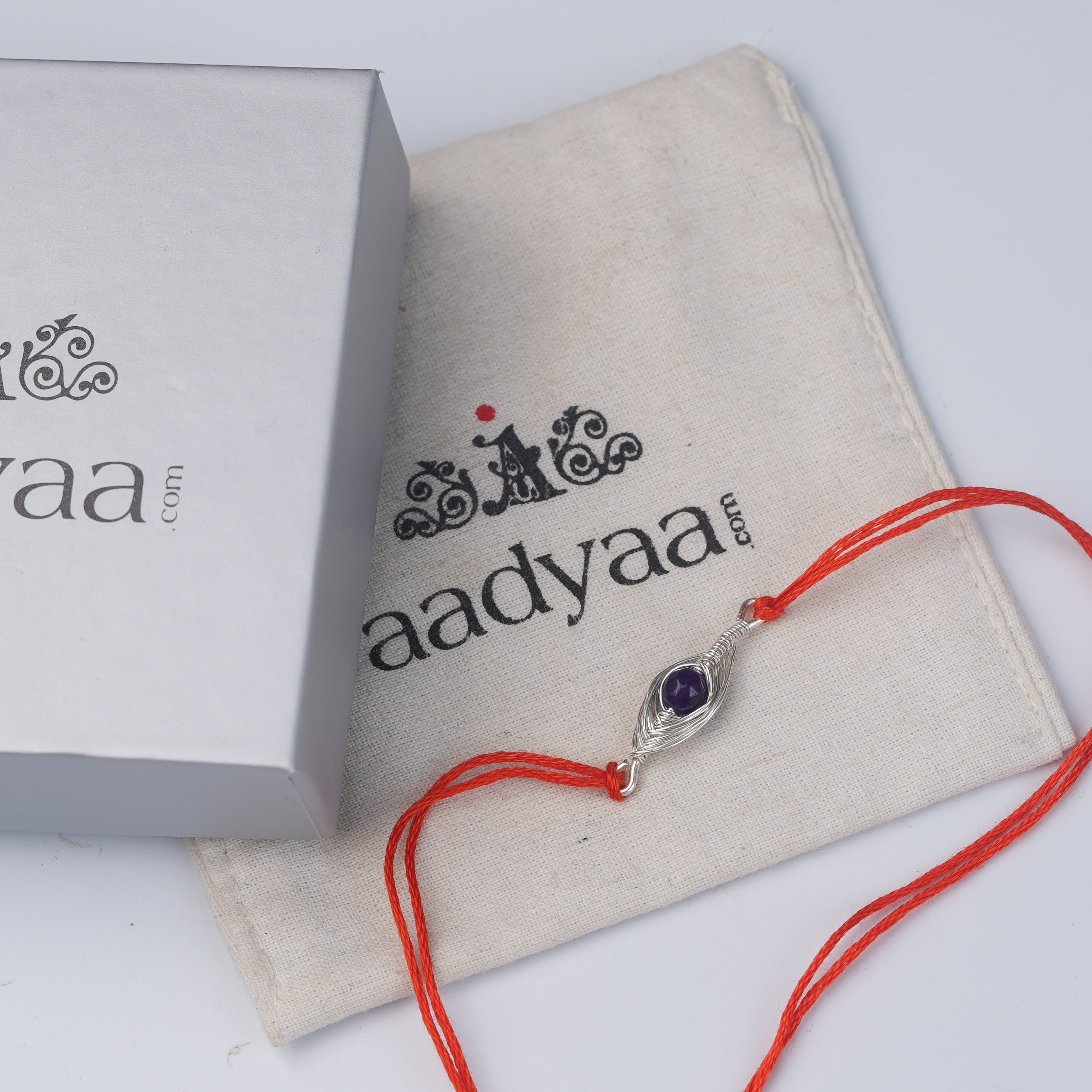 Purple Agate Wrapped Rakhi (Project Handmade)