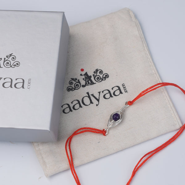 Purple Agate Wrapped Rakhi (Project Handmade)