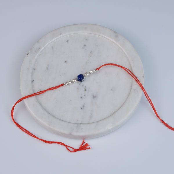 Lapis Lazuli & Pearl Wrapped Rakhi (Project Handmade)