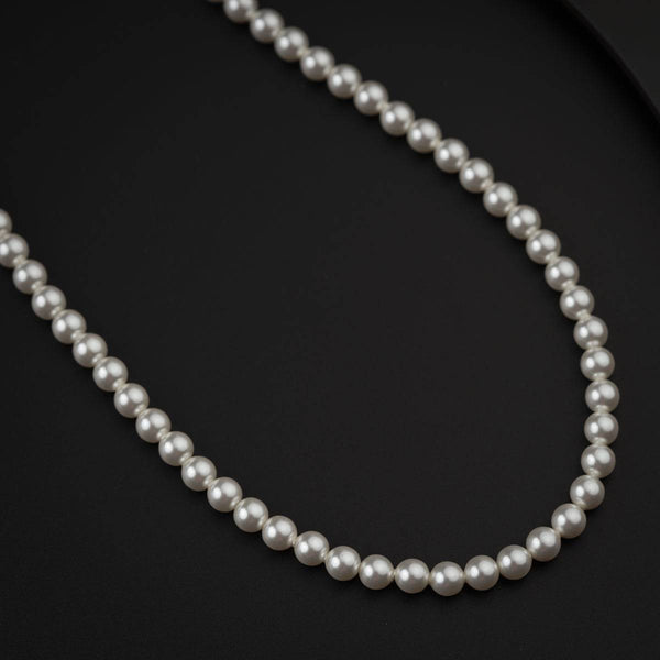 Pearl Beaded Necklace in sterling silver