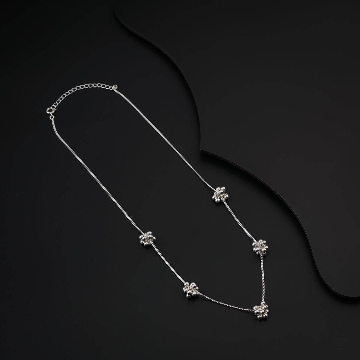 silver ghungroo short chain for festive wear