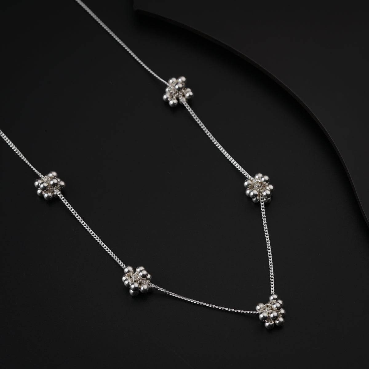 Handcrafted silver ghungroo chain polished finish