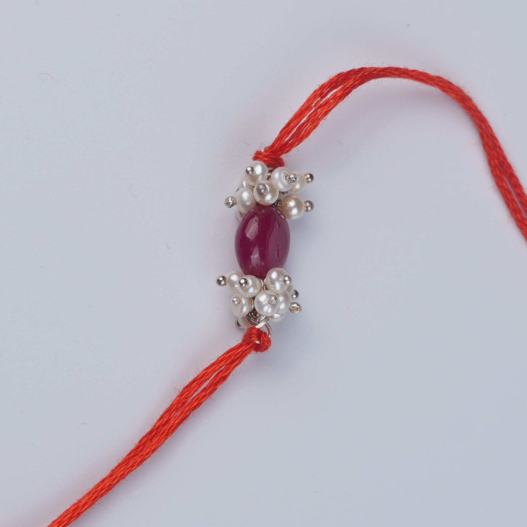 Ruby & Pearl Bunch Rakhi (Project Handmade)