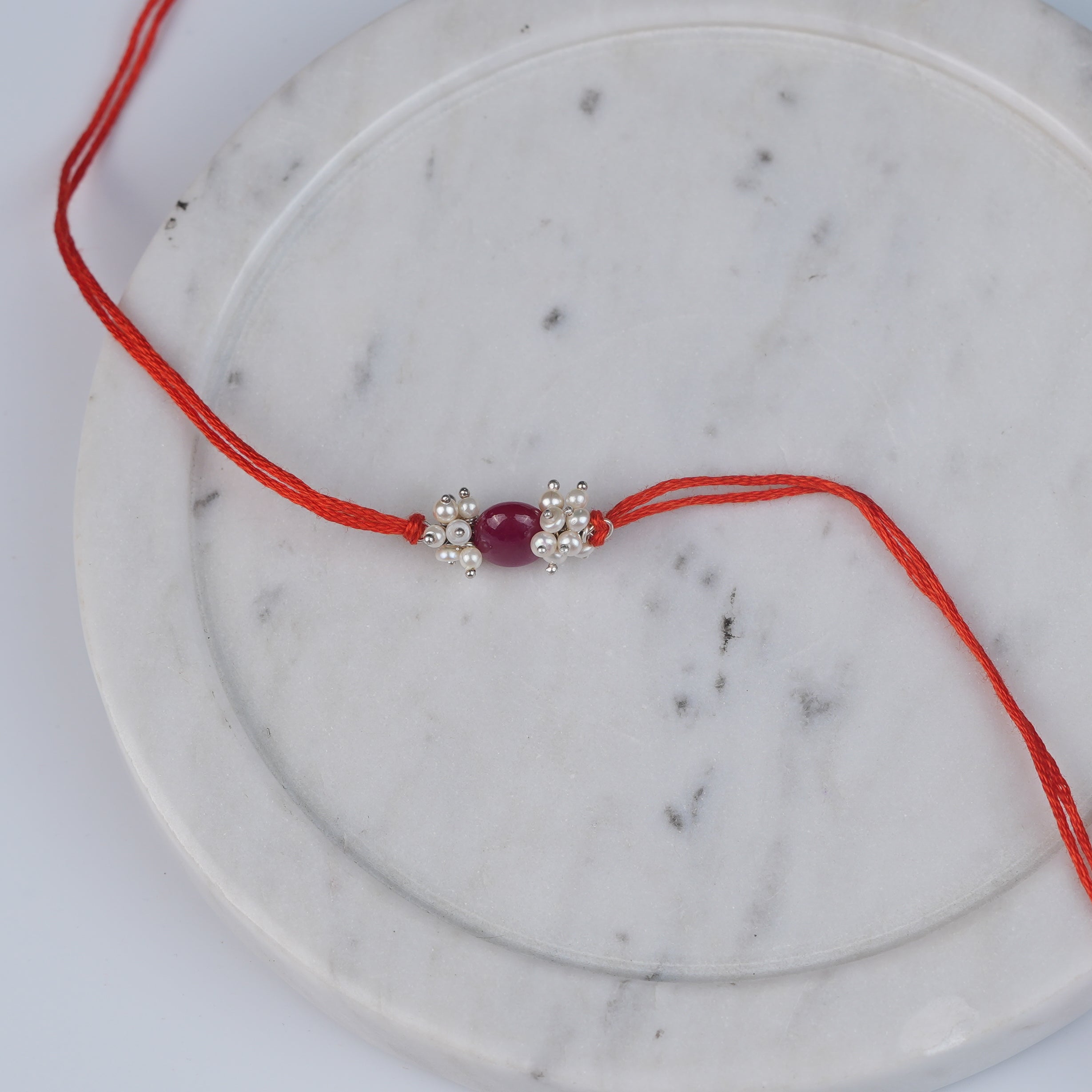 Ruby & Pearl Bunch Rakhi (Project Handmade)