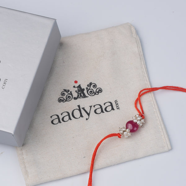 Ruby & Pearl Bunch Rakhi (Project Handmade)