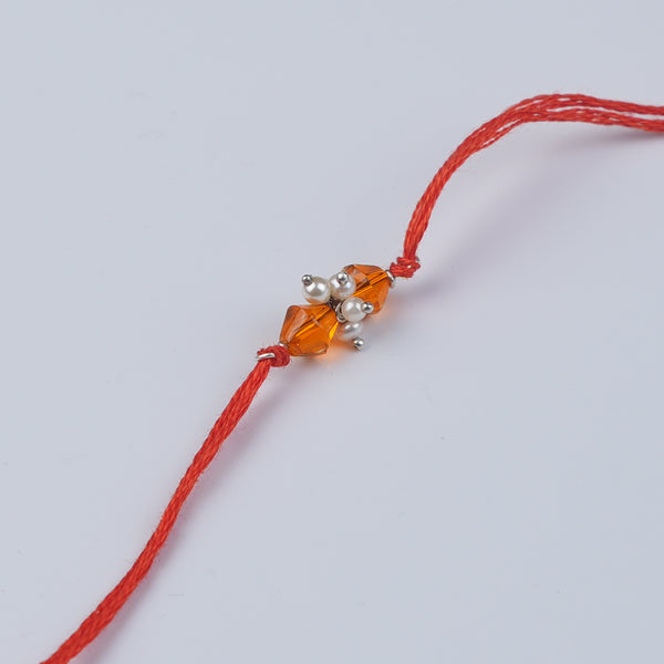 Yellow Agate & Pearl Bunch Rakhi (Project Handmade)