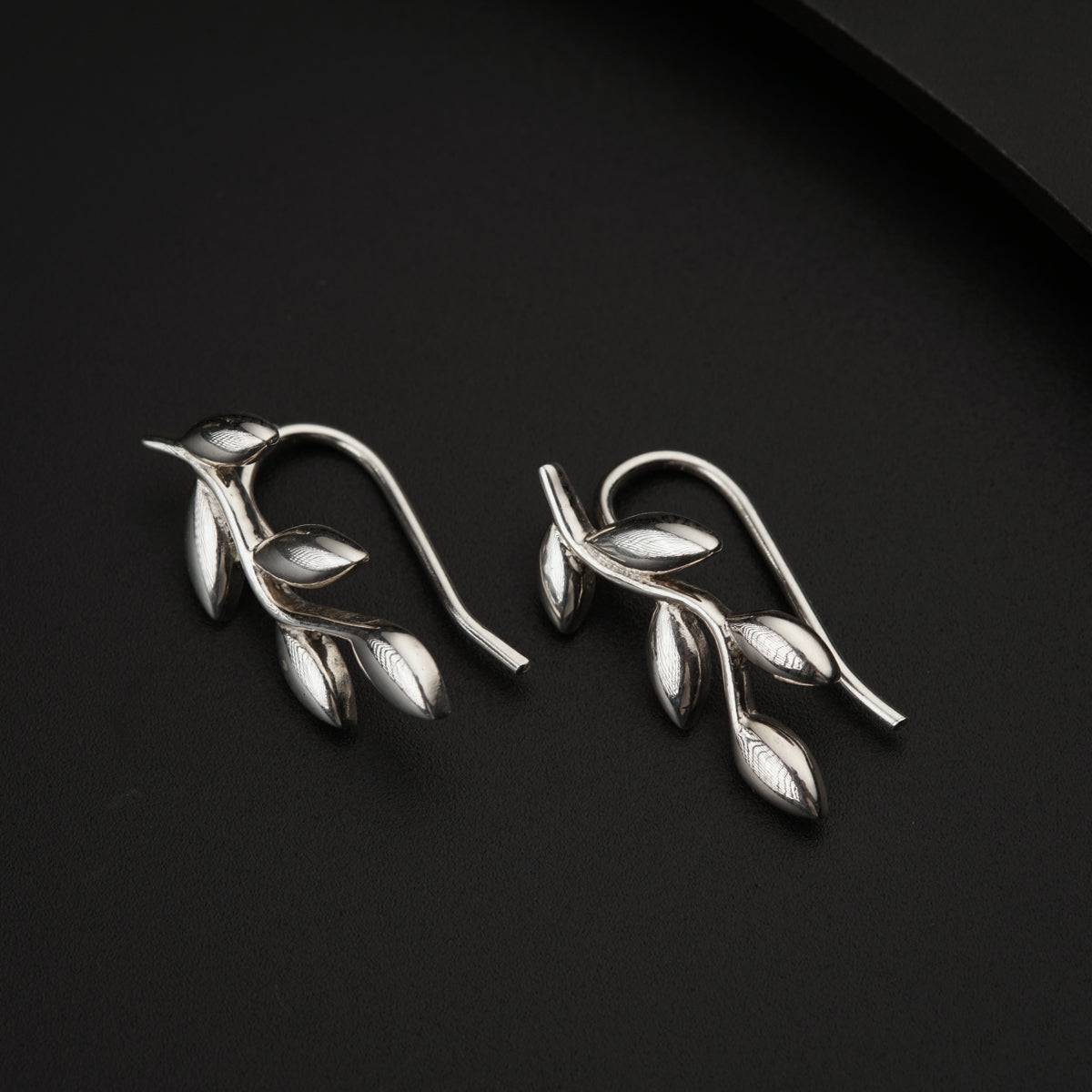 Silver Leaf Earcuffs