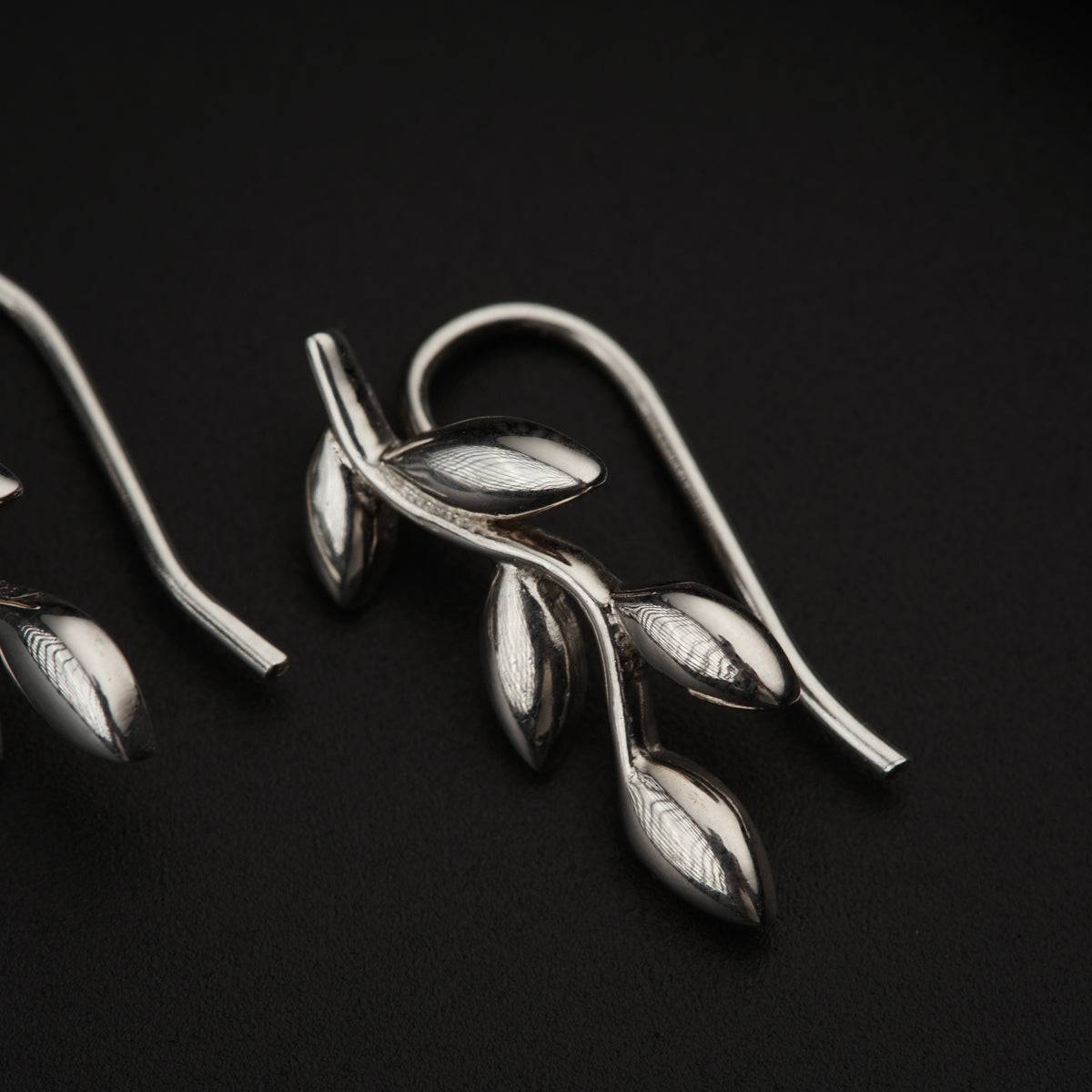 Silver Leaf Earcuffs